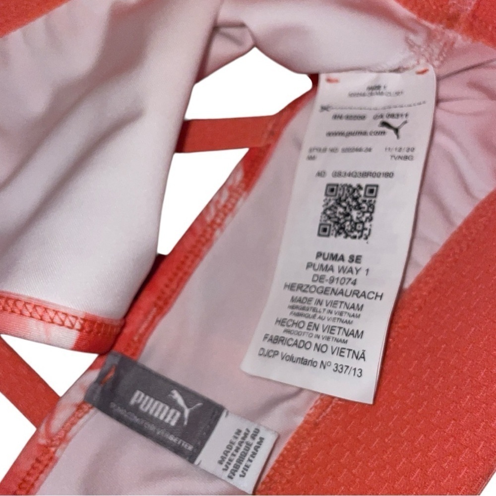 NWOT Puma Women's Floral Sports Bra - Coral and White Size L - Picture 2 of 3